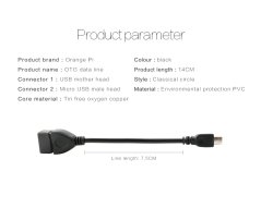 USB OTG Cable with A to Micro USB Adapter