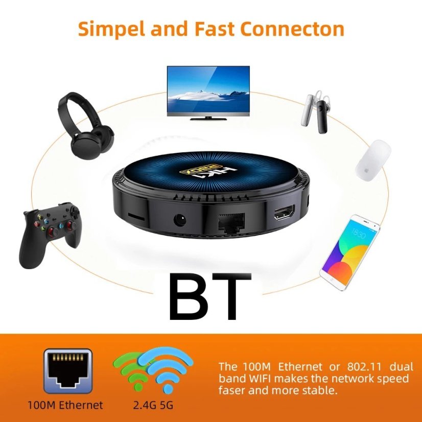 TV Box HK1 RBOX W2 S905W2 s Androidem 11