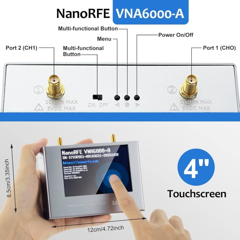 NanoRFE VNA6000 6GHz Portable Vector Network Analyzer