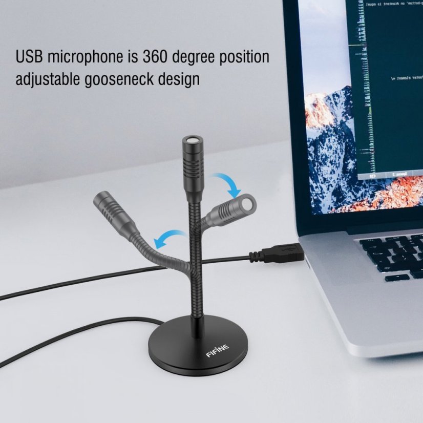 K050 USB Mikrofon pro PC s vysokou kvalitou zvuku