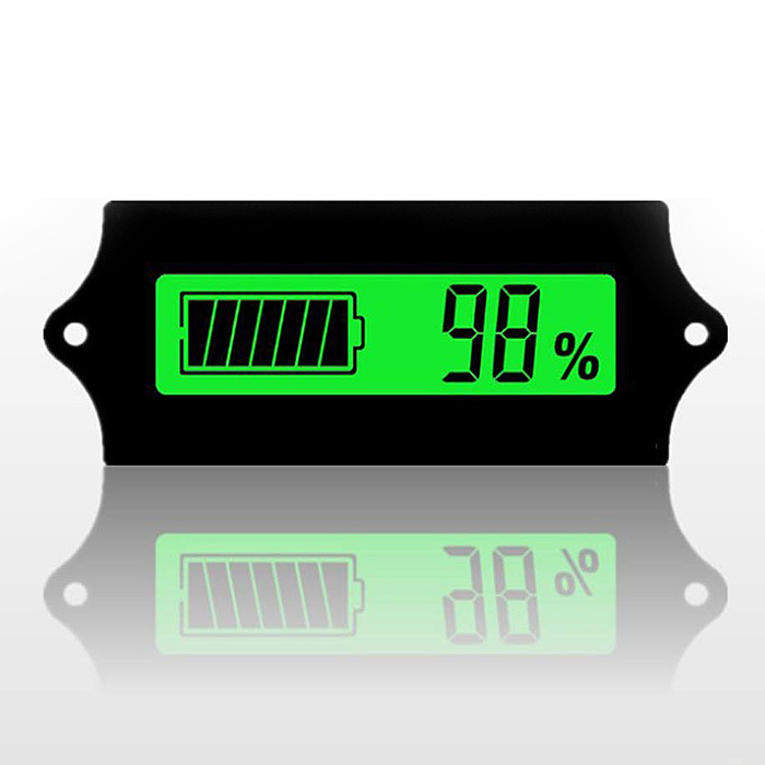 GY-6 LCD indikátor stavu baterie 12V-48V - Barva: Zelená