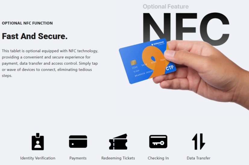 13.3" WA řada 8, průmyslový Android tablet, Edge-Light, dotyk, PoE a VESA - Model: WA1388T