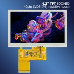 4.3" TFT LCD Displej 800x480 RT 40pin - Vynikající Pro Grafické Aplikace