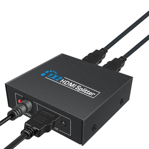 HDMI rozbočovač 1-2 porty, kovový, bez napájecího adaptéru