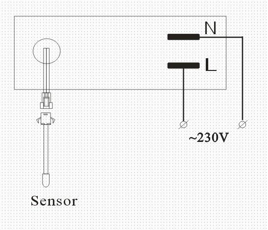 Vestavný digitální teploměr SF-130B 220V