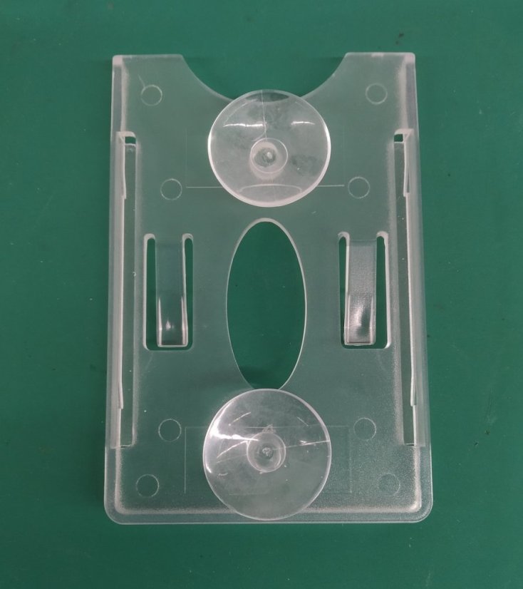 Držák RFID přístupové karty - Držák karty: průhledný, s přísavkami, tloušťka 6 mm