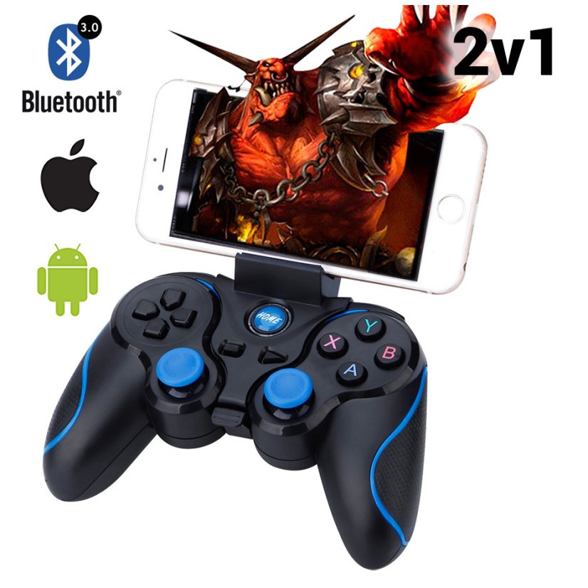 A8 Bluetooth Gamepad s Držákem pro Mobilní Telefony - Barva: Bílá