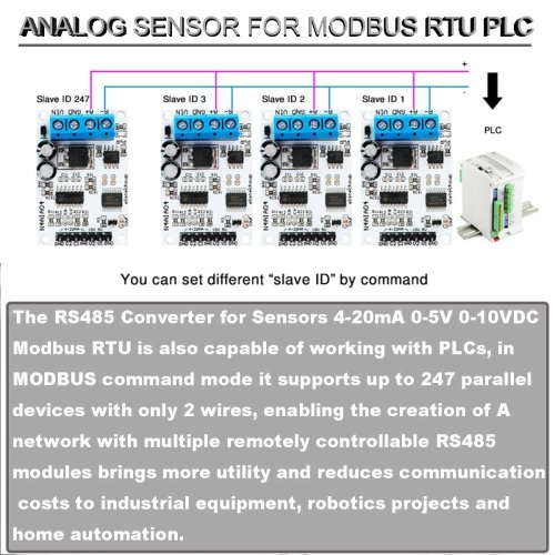 N4AIA04 DC 12V 4-20mA 0-5V 0-10V Modul pro Akvizici Napěťových Signálů RS485 Modbus RTU