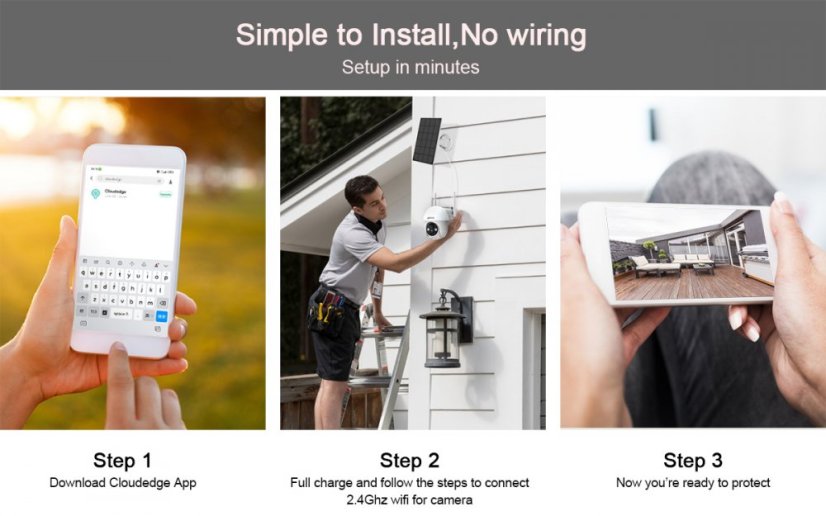 Q1 3MP Wi-Fi Rotating Camera with Solar Panels