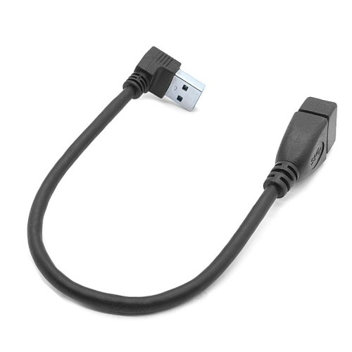 USB 3.0 prodlužovací kabel, samec-samice, zahnutý