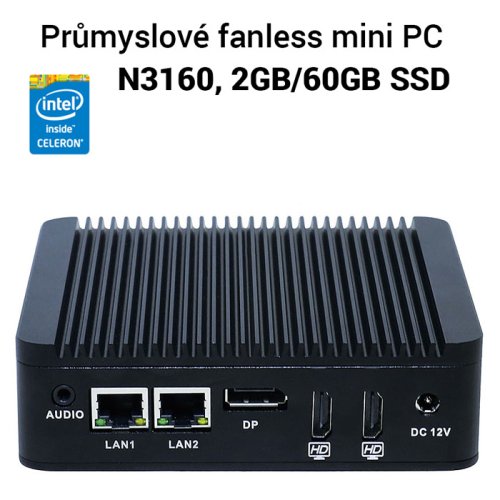 N5-Plus J3710 Průmyslové Mini PC - 4GB RAM, 120GB SSD, Fanless