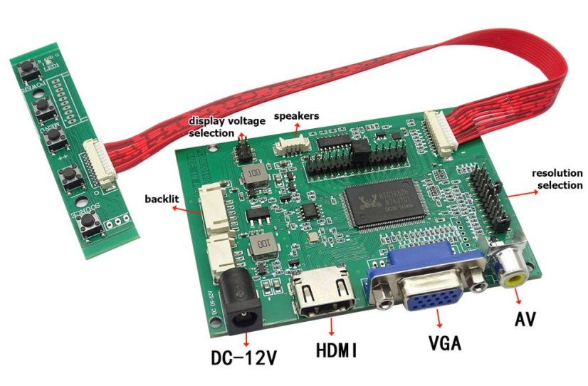PCB8000196 HDMI na LVDS převodní deska pro LCD panely – podpora až 1920×1080