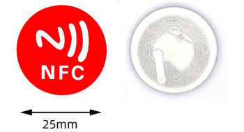 NFC nálepka tag 25mm s NTAG