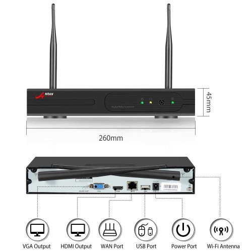 K9608W-4CH 4kanálový IP 3MP WiFi kamerový set