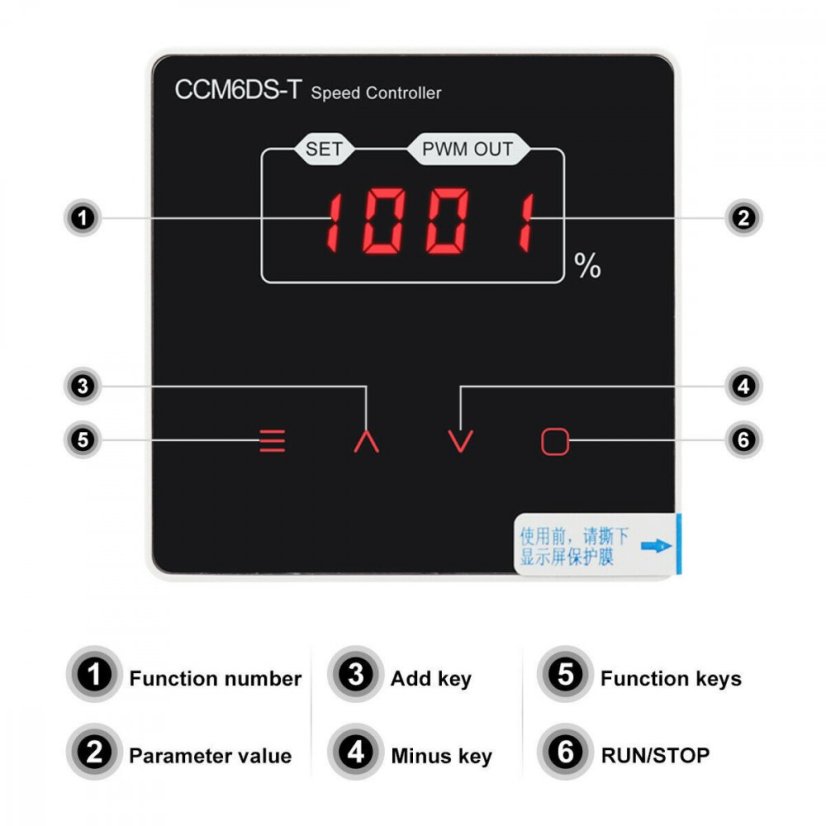 CCM6DS-T 12V-80V 30A LCD PWM Regulátor pro DC Motory