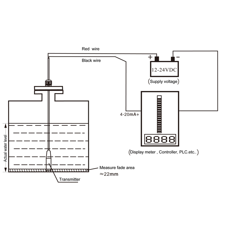 Hydrostatická hladinová sonda 4-20mA pro měření hladiny kapaliny - Délka: 10m