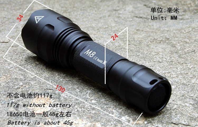 Powerful Jaxman M8 Flashlight with Nichia LED Chip