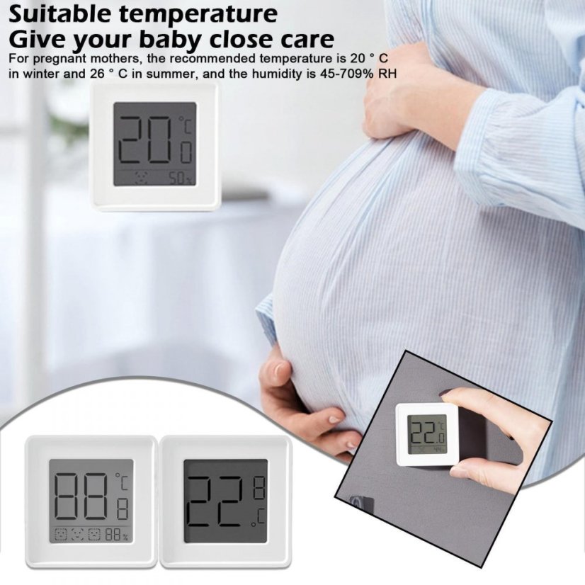 H3501 Domácí Mini Teploměr a Vlhkoměr 2v1 s Velkým Displejem