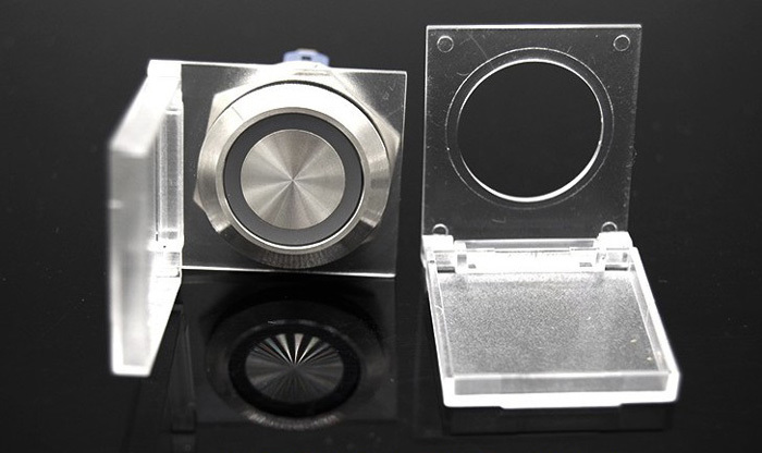 Průhledný bílý kryt tlačítka 19 mm - 50 ks