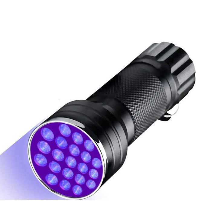 SV021 21 UV LED svítilna 2W - Účinná UV baterka s 21 LED diodami