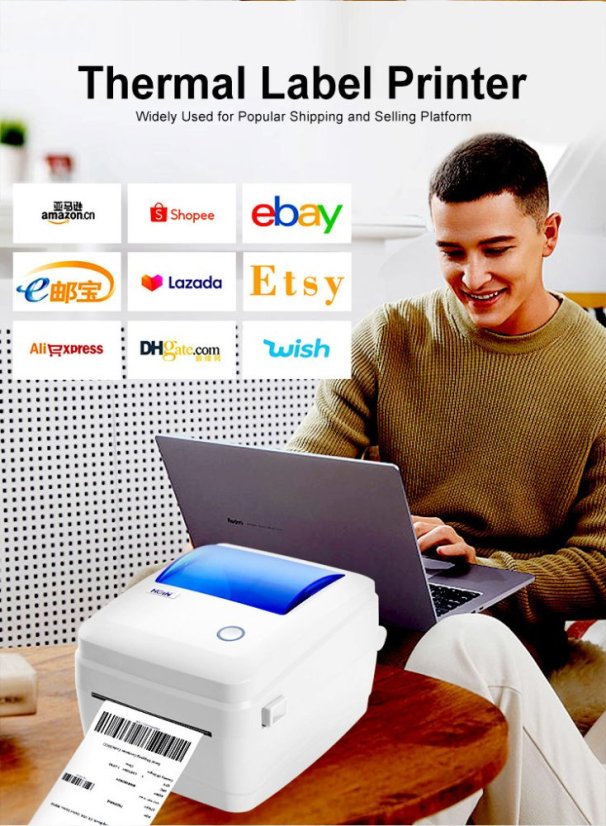 Compact USB+BT Label Printer HQ480B 110mm