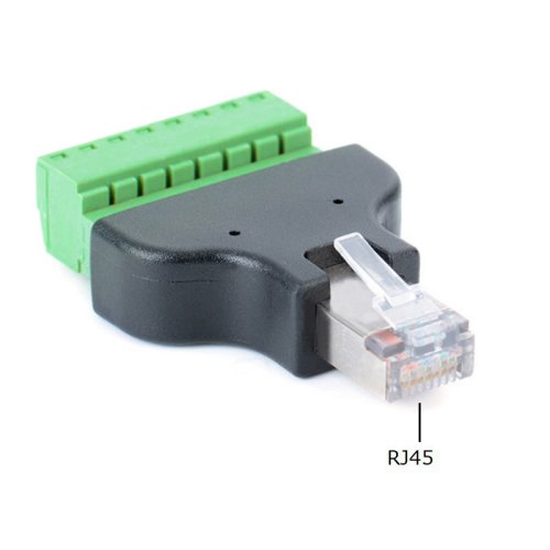 RJ45 na svorkovnici 8pin - šroubová svorka, adaptér