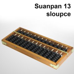 Luxusní dřevěné čínské počítadlo Abacus - Suanpan s 13 sloupci
