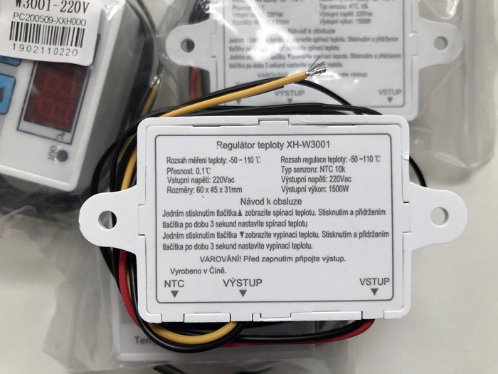 Elektronický termostat XH-W3001 -50 až 110°C pro topení a chlazení