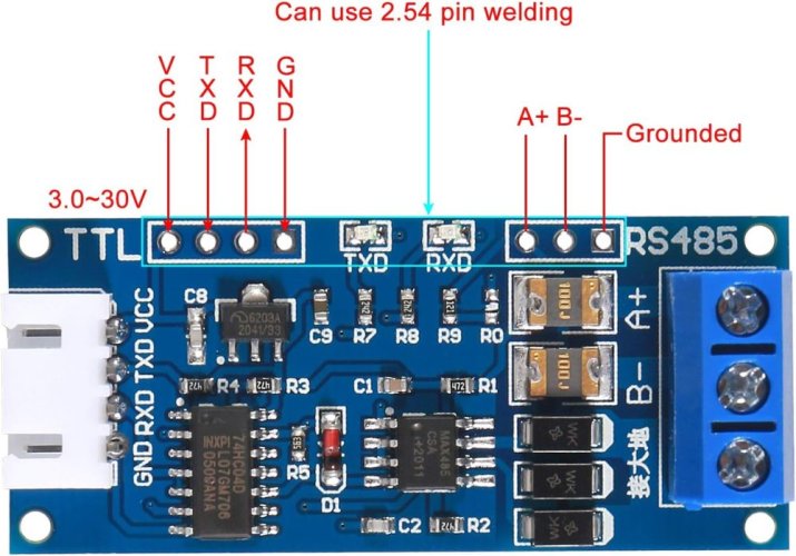 XY-485 RS485 do TTL - adaptér převodník modul