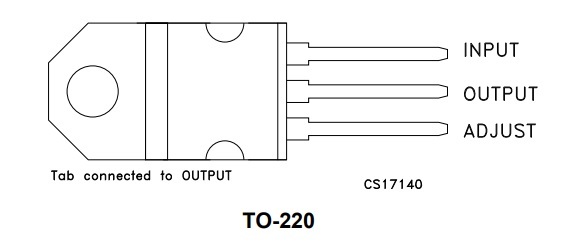 LM317T TO220 Adjustable Voltage Regulator