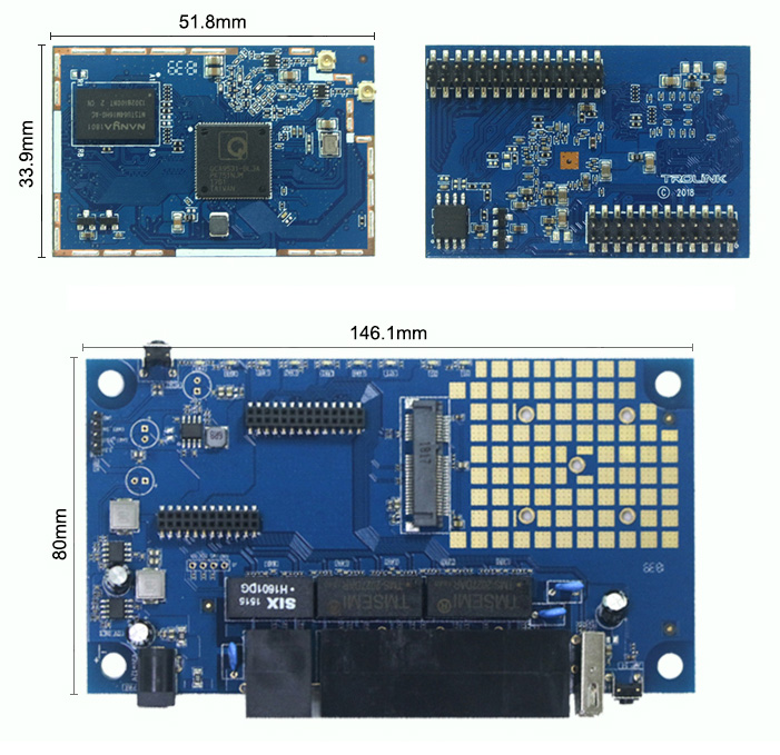TR9531 Sada základní desky a Compute modulu QCA9531
