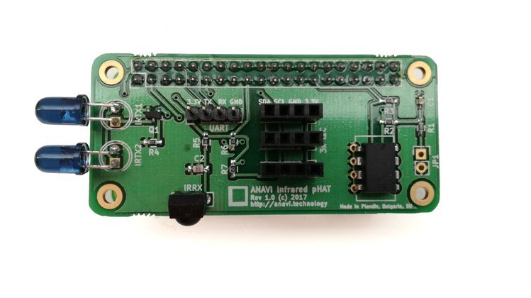 ANAVI Infrared pHAT - Chytrý dálkový ovladač pro Raspberry Pi