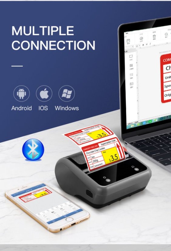 Niimbot B3S - Bezdrátová Tiskárna Štítků s Bluetooth