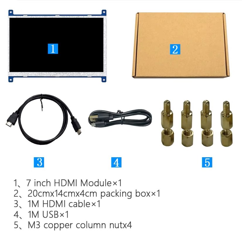 7" IPS 1024x600 HDMI LCD Display Module for Raspberry Pi | WKS70WSV023 - Model: WCT