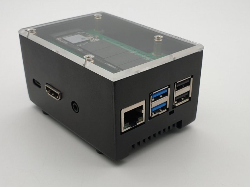 Aluminium Case ecoPI Starter for Rock Pi 4 - Perfect Starter Kit - Color: Black