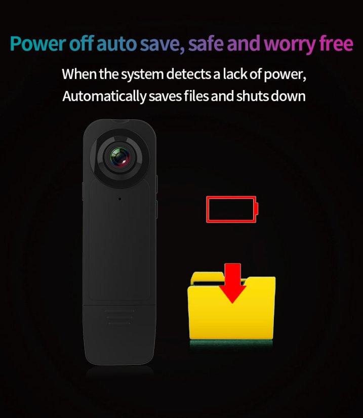 A18 body kamera s klipem a 1080p záznamem