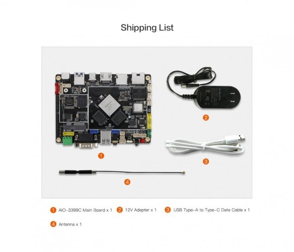 AIO-3399C Quad-Core Vysoký Výkon Deska