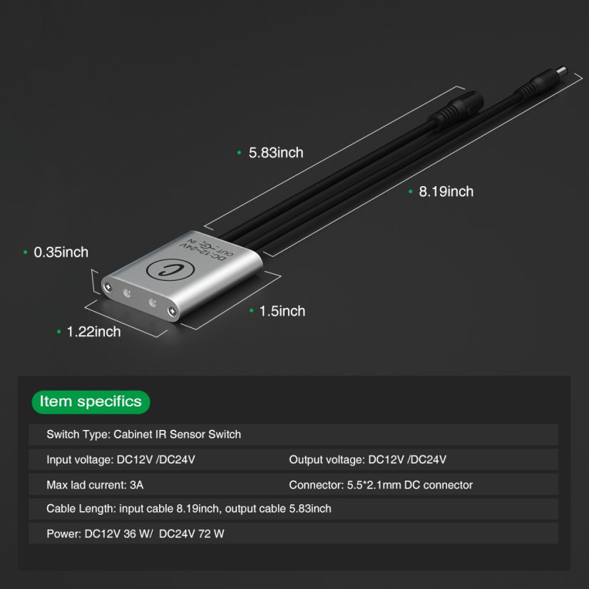 Infračervený spínač BS011 pro skříně a skříně