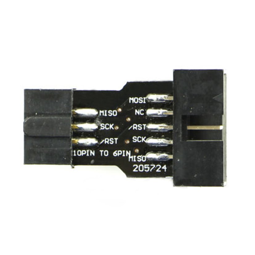 10-pin to 6-pin adapter for AVRISP, USBASP and STK500