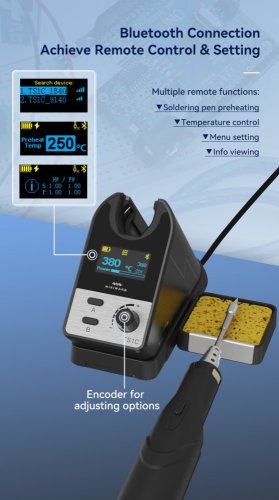 Bezšňůrová digitální pájecí stanice TS1C s OLED displejem