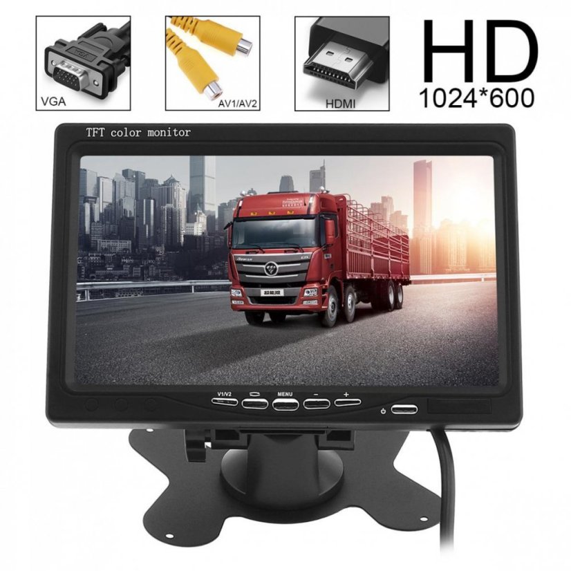 Kvalitní 7" HDMI+VGA+AV monitor do auta RGB-HP7HVA