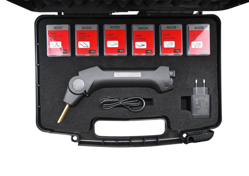 MEGA STAPLER HS800J - Profesionální Dobíjecí Páječka Plastů, Sada
