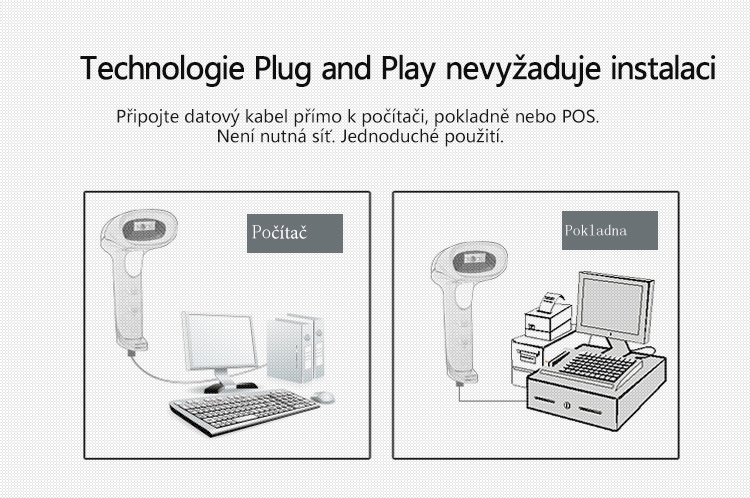 RGB-M1 USB CCD Čtečka Čárových Kódů 1D