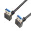 USB 3.0 prodlužovací kabel, zahnutý, samec-samec