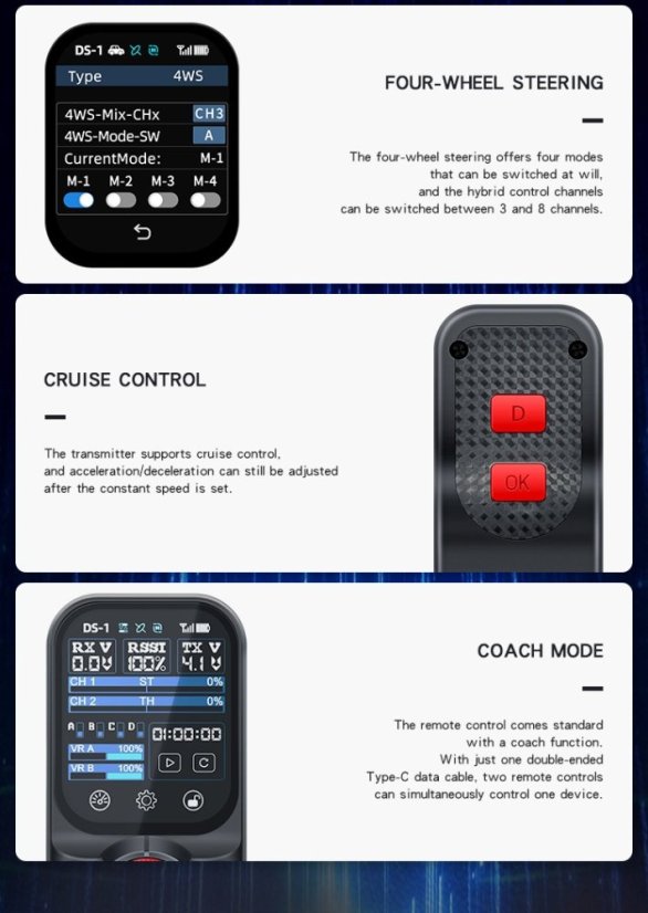 DS800 8CH 2.4GHz RC Transmitter with Touchscreen