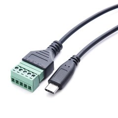 USB-C M na svorkovnici 5pin - šroubová svorka - kabel 30cm
