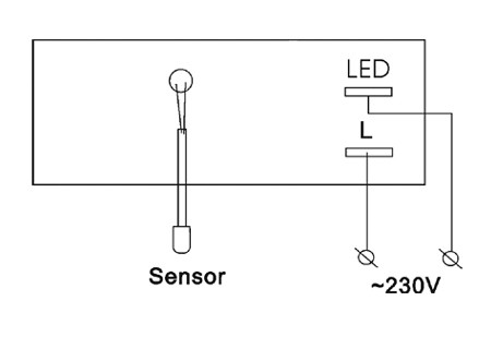 Vestavný digitální teploměr SF-100P 220V