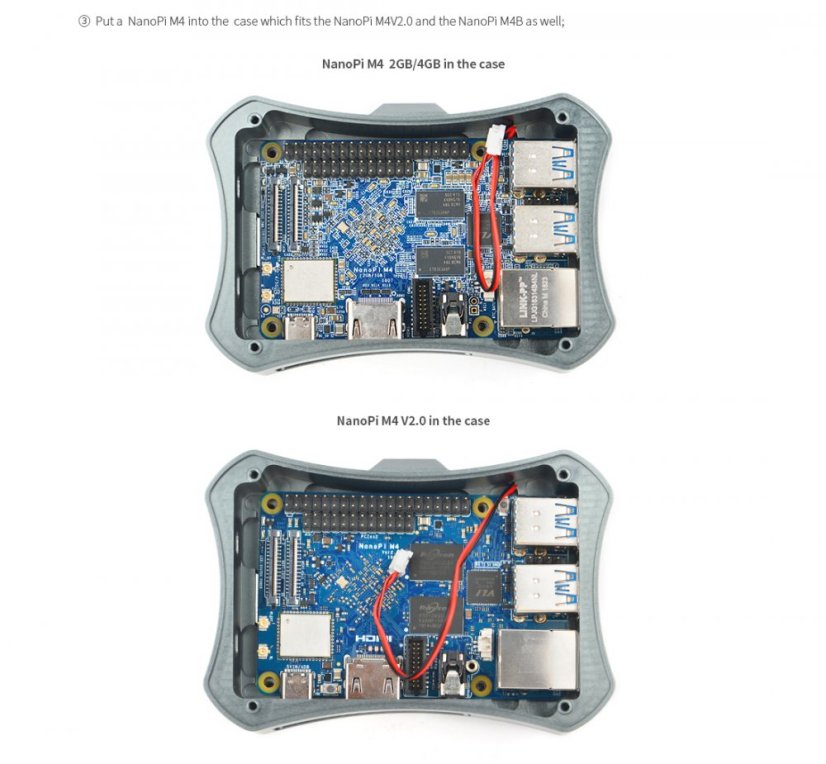 Kovové pouzdro pro NanoPi M4 s ventilátorem