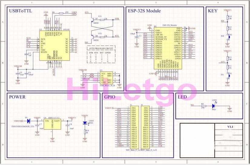 ESP-WROOM-32 ESP32 ESP-32S 2.4GHz Development Board with WiFi and Bluetooth