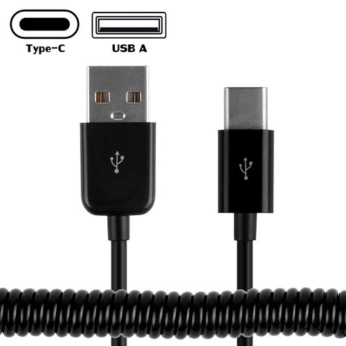 UC-318-BK USB 3.1 C/M - USB 2.0 A/M, Black, 3m, Spring Cable